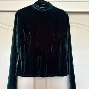 SHEIN Emerald Velvet Long Sleeve Top
